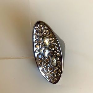 Alexis Bittar Silver Crystal Pool Ring